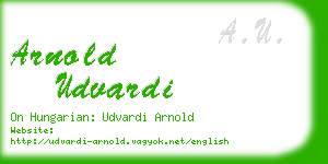 arnold udvardi business card